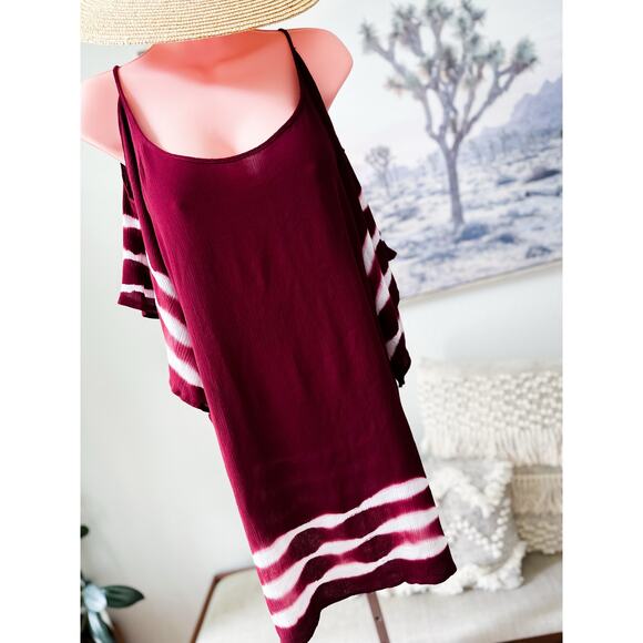 Bare Shoulders & Breezy Skies cold shoulder fluttery kimono flowy dress - Picture 1 of 5